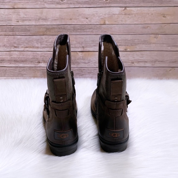 UGG Simmens Stout Leather Moto Boots - Picture 5 of 8